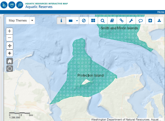 Protection Island Aquatic Reserve Map